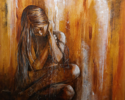 Introspection 2 - 80 cm x 80 cm - peinture acrylique sur toile - collection privée