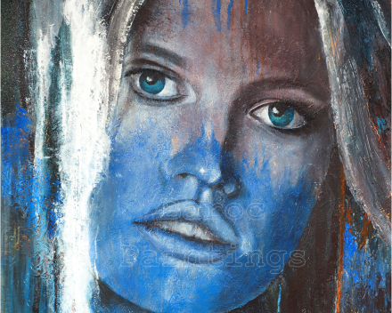 Blue Ivy - 70 cm x 70 cm - acryl on canvas - prijs op aanvraag