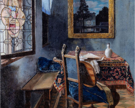 ceci n'est pas un Vermeer - acryl op canvas - 70 cm x 50 cm - prijs op aanvraag