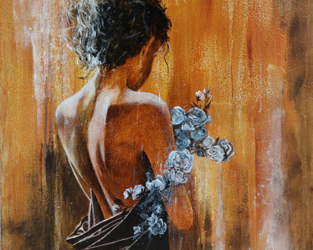 Introspection 14 - 60 cm x 50 cm - peinture acrylique sur toile - prix sur demande