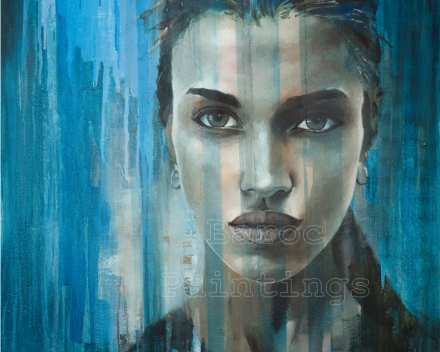 Rhapsody in blue - 80 cm x 80 cm - acryl on canvas - prijs op aanvraag