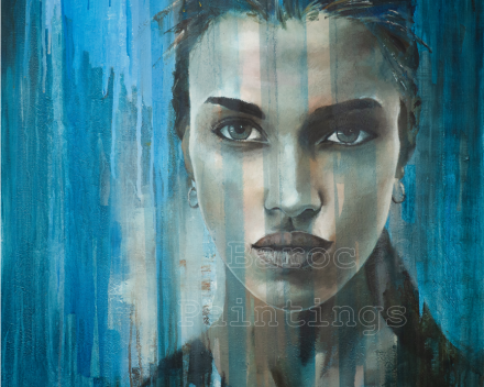 Rhapsody in blue - 80 cm x 80 cm - acryl op canvas - prijs op aanvraag