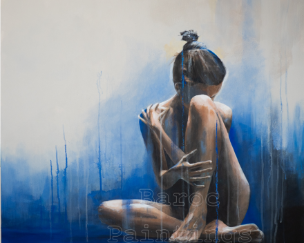 True Blue - 80 cm x 80 cm - acryl on canvas - prijs op aanvraag