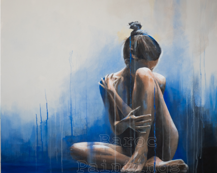 True Blue - 80 cm x 80 cm - acryl op canvas - prijs op aanvraag